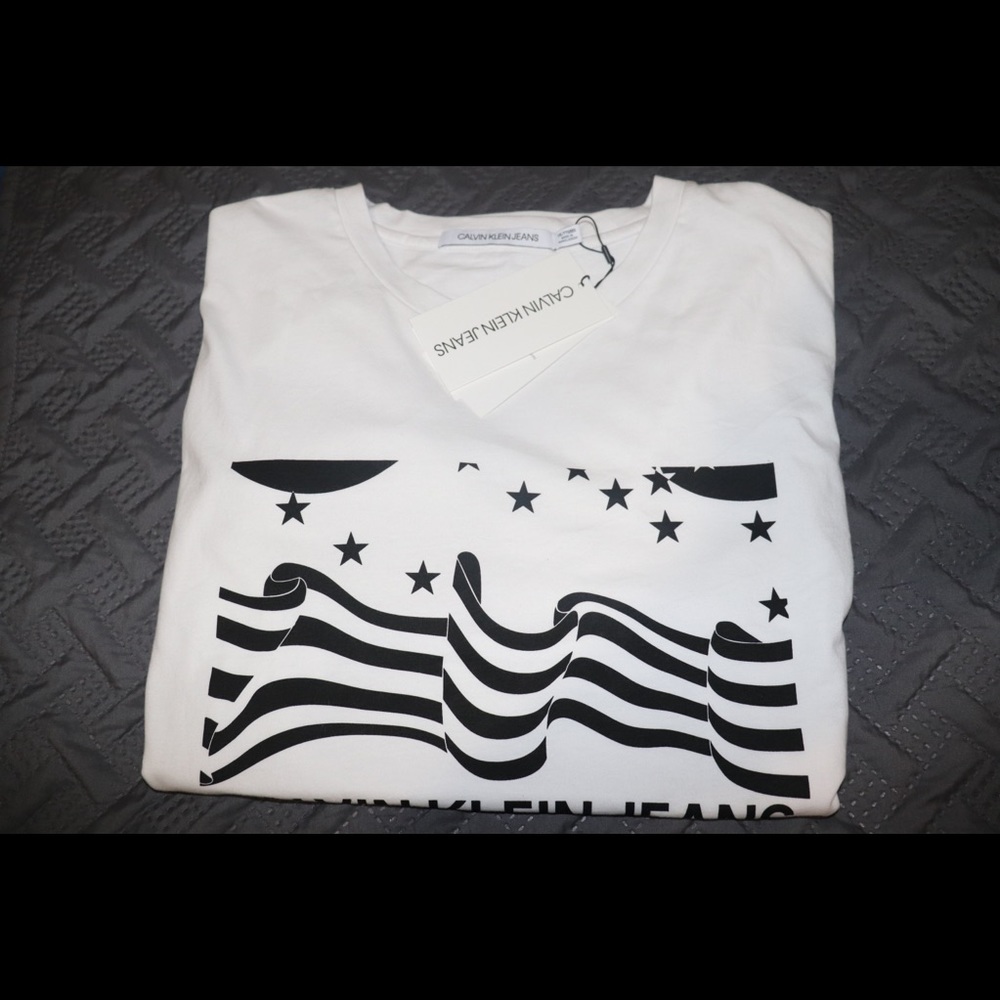 Calvin Klein Jeans Men Stars & Stripes T-Shirt XXL - Picture 5 of 6